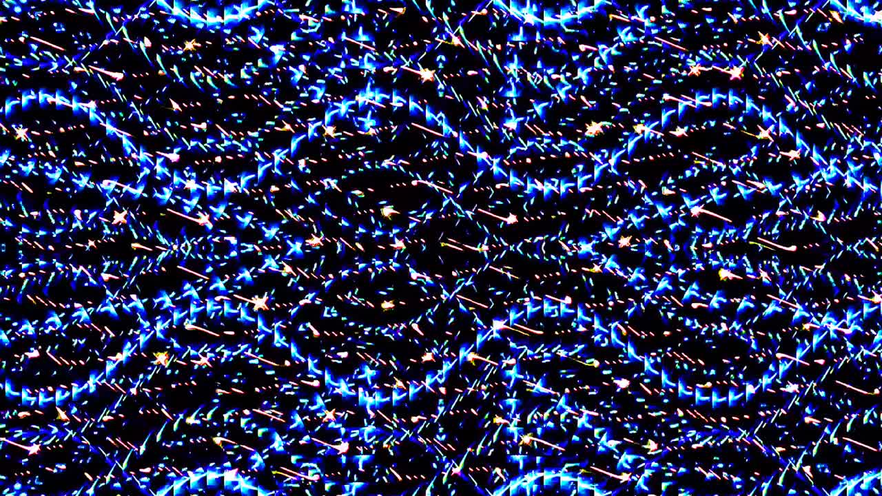 las líneas brillantes brillantes establecen un movimiento de onda azul, colorido, sobre un fondo negro