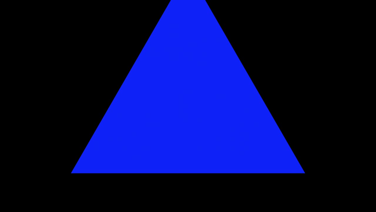 fondo negro y múltiples triángulos en movimiento, acercarse y alejarse repetidamente