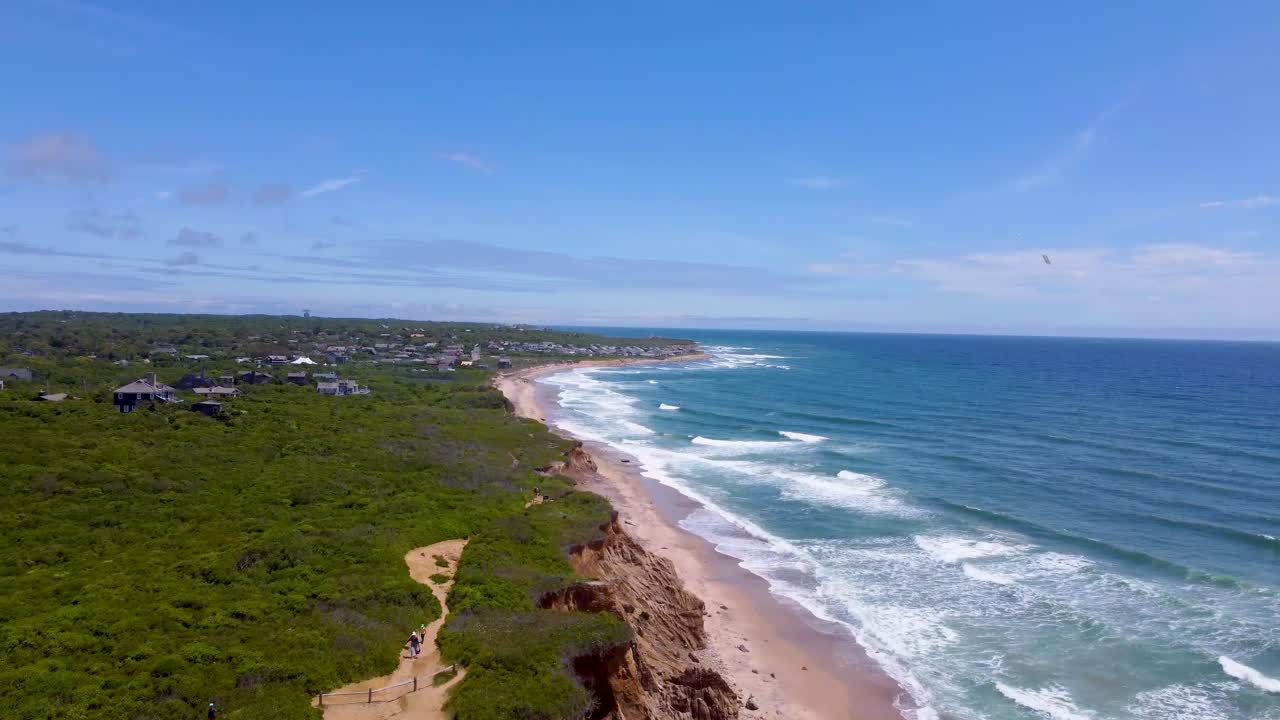 panorama de la playa de montauk, isla larga