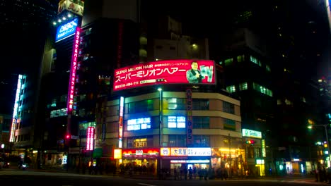 night lapse with japanese neons at south shinjuku slow shutter