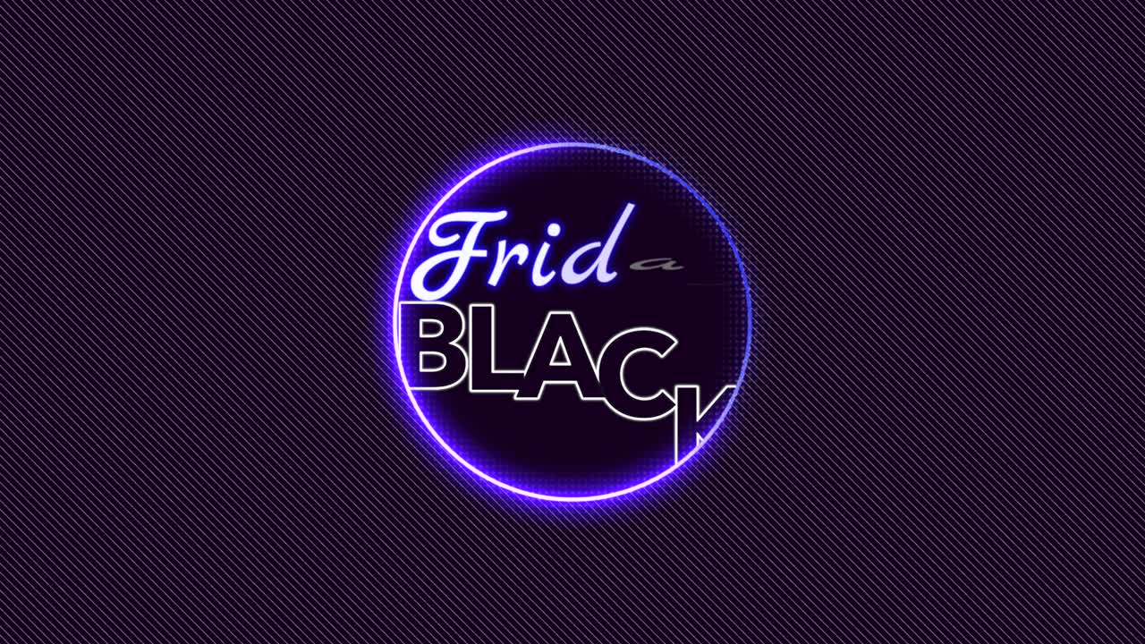 viernes negro con círculo púrpura de neón