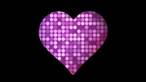 animación de cambio de fondo rosa y violeta sobre formas de corazón agujero en superficie negra