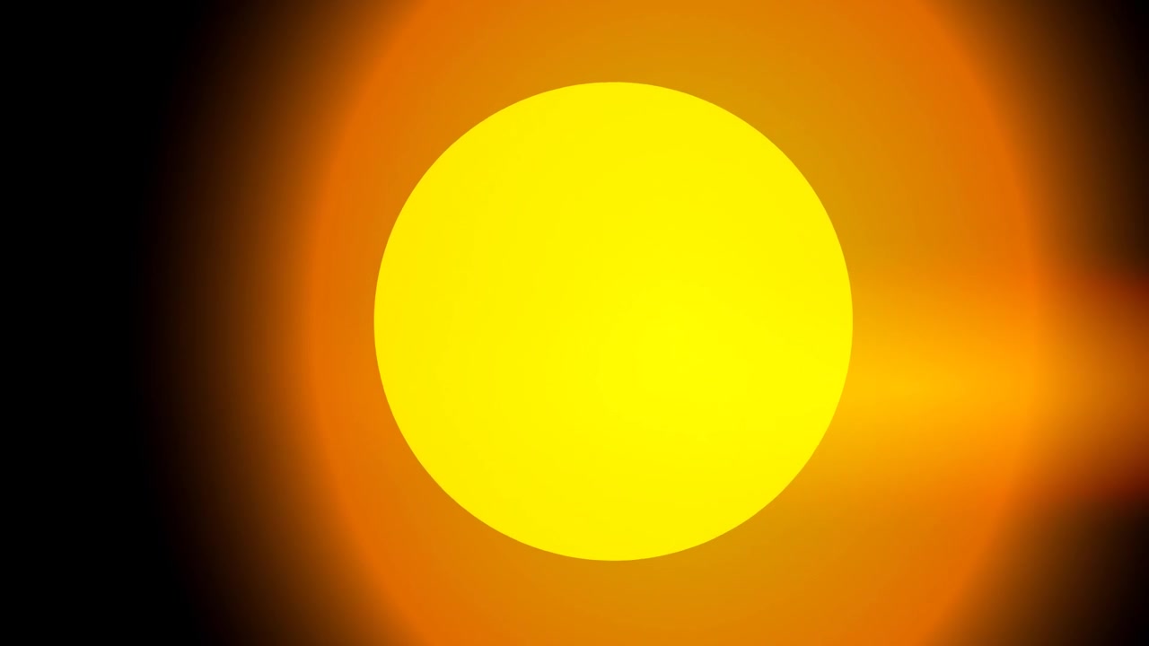 Bright Yellow Circle Expanding and Contracting on Black Background