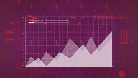 animación del procesamiento de datos financieros sobre un fondo oscuro
