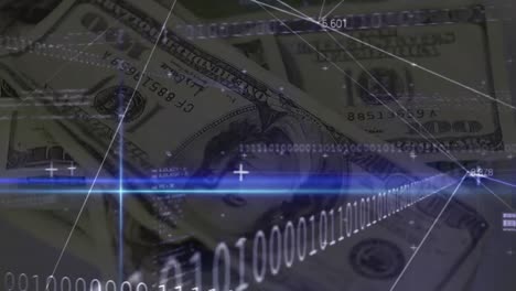 Animation-of-data-processing-over-american-dollar-banknotes