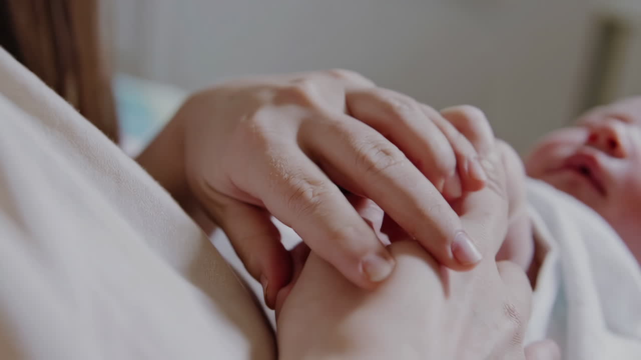 Close-up of Gentle Hands Holding, Symbolizing Care and Connection