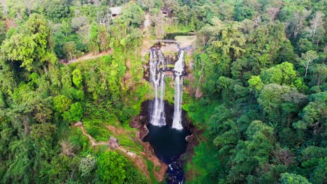 drone approach the taller waterfall in the pakse bolaven plateau laos motorcycle loop travel destination