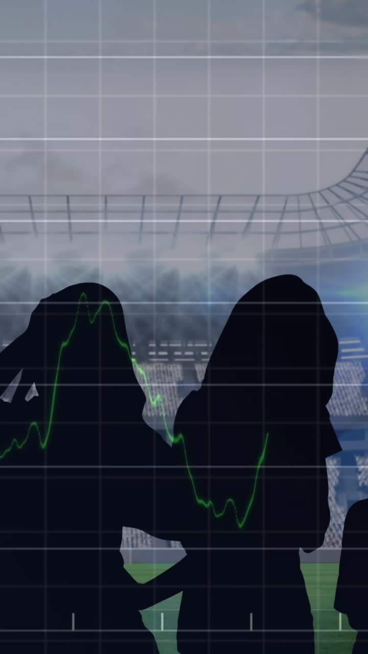 animación de gráficos y procesamiento de datos sobre los aficionados en el estadio deportivo