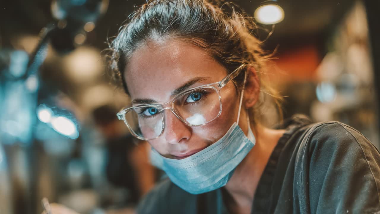 A Dedicated Professional in Focus: Capturing the Intense Moment of a Medical Practitioner as They Concentrate on Their Work with Precision and Care