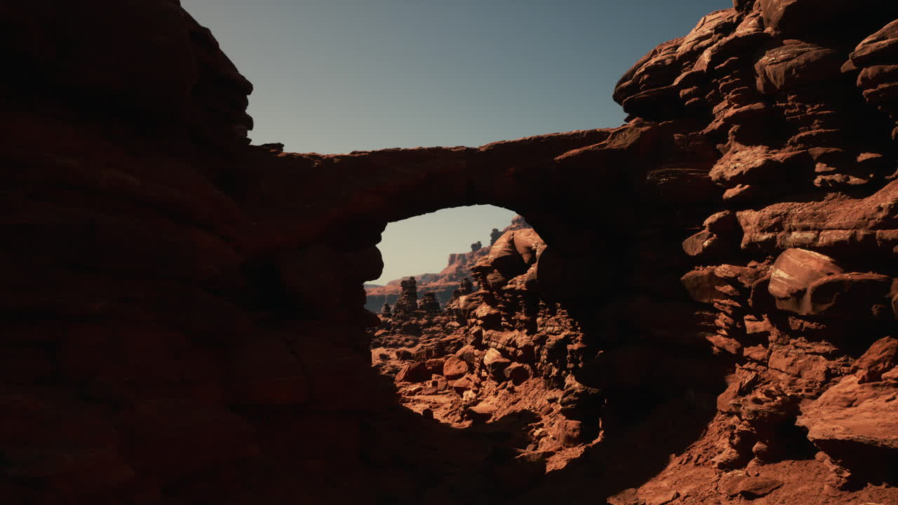 Rock formation with hole