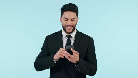 Business-man,-smartphone-or-scroll-in-studio