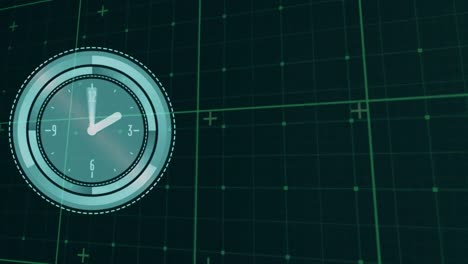 animación del reloj moviéndose rápidamente sobre la cuadrícula