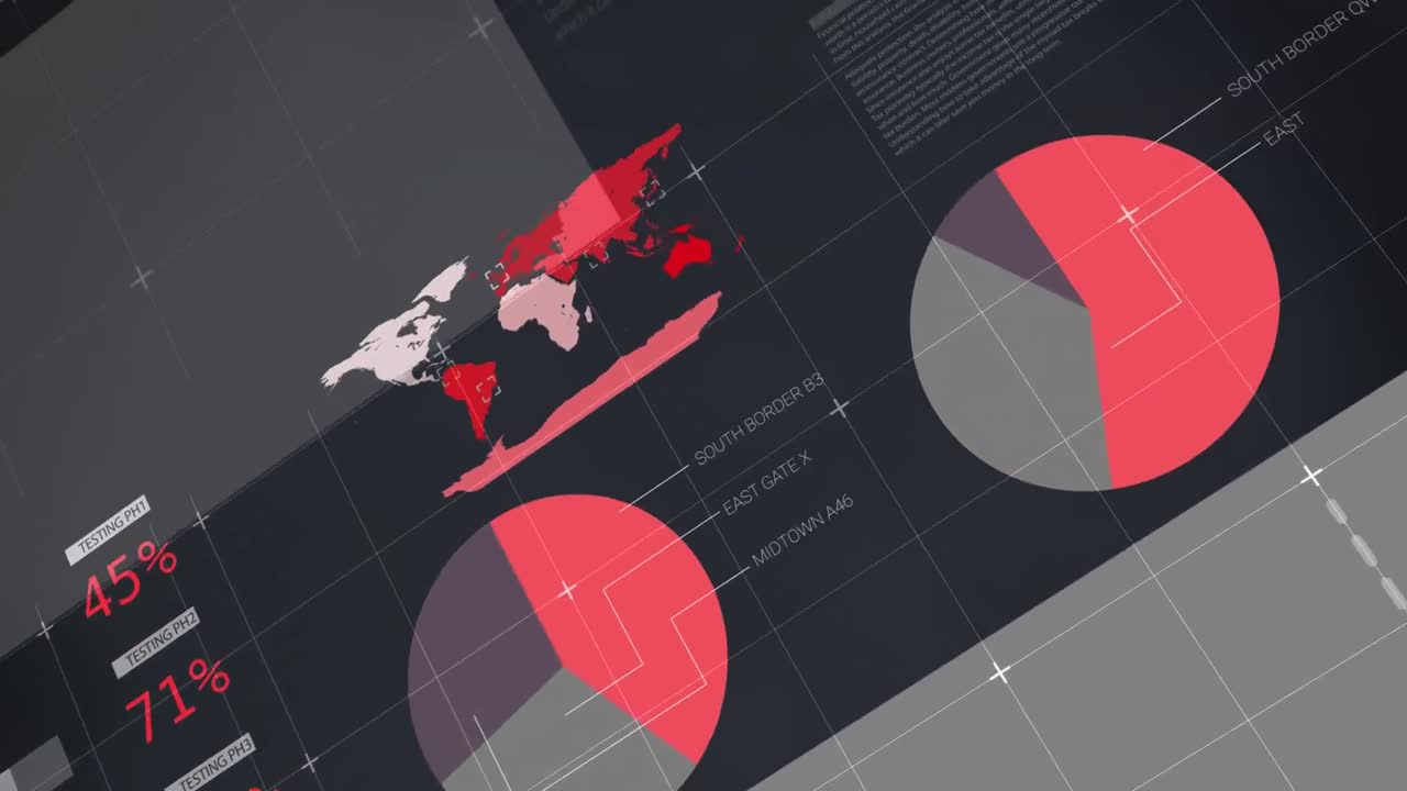 animación del procesamiento de datos en fondo negro