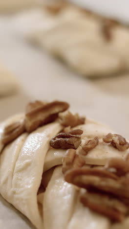 preparing pecan puff pastry