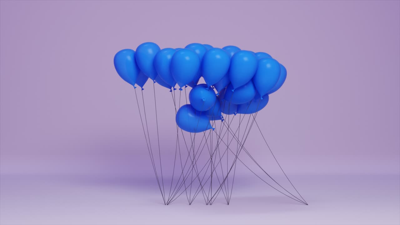 grupo de globos azules