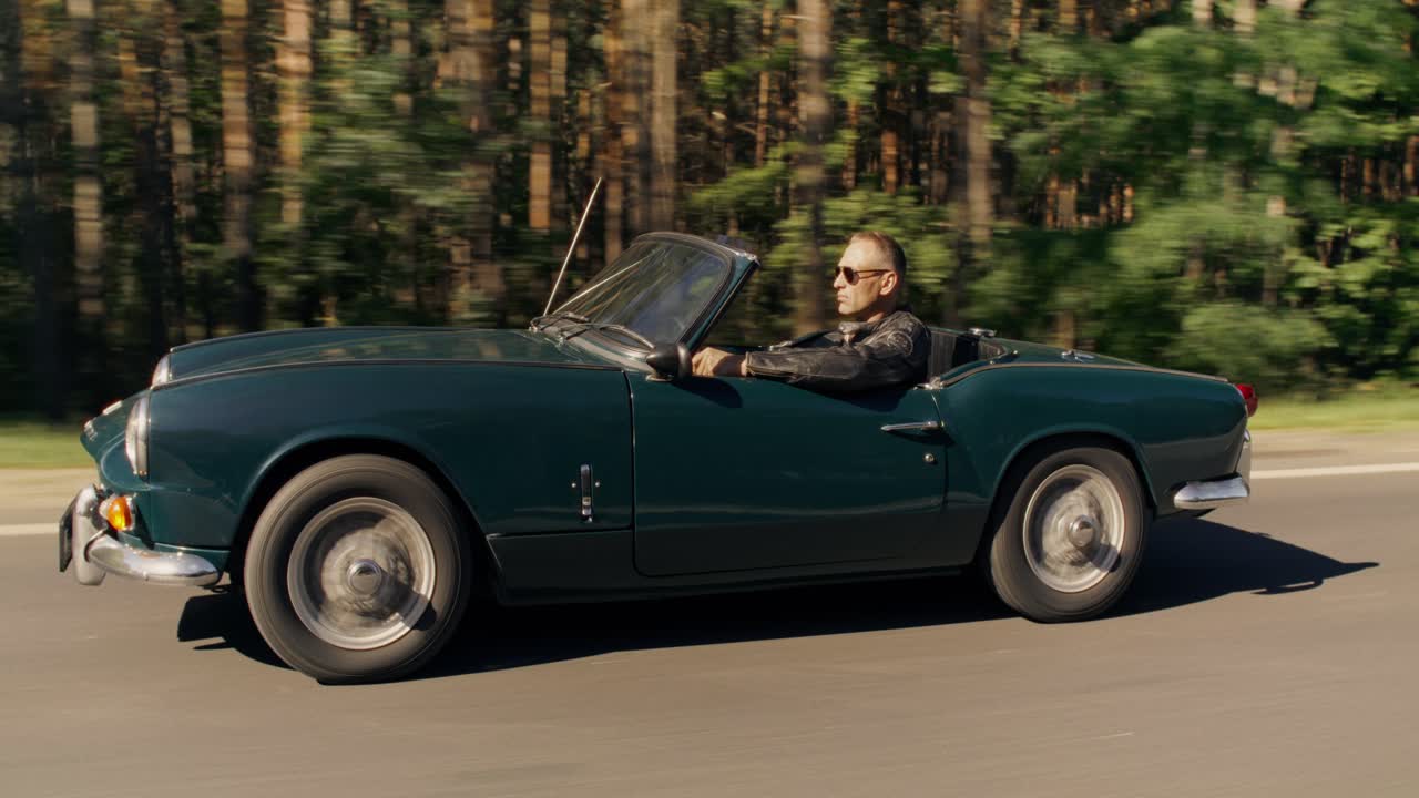 Classic Convertible Car on the Road
