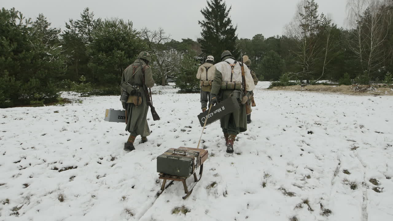 German Soldiers in Winter Reenactment