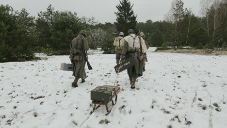 german soldiers in winter reenactment