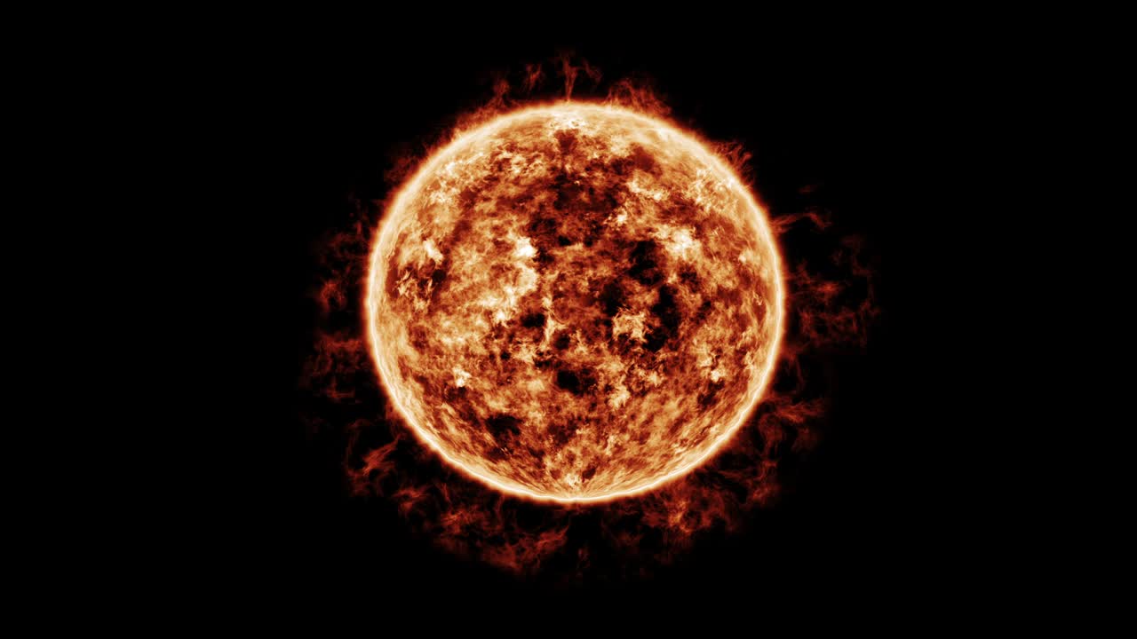 secuencia animada que muestra la actividad solar en la superficie del sol 4k stock