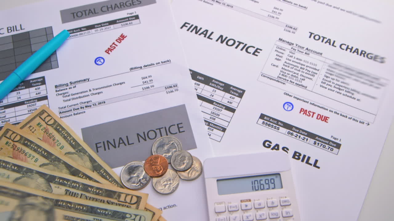 미국의 청구서를 지불하는 데 어려움을 겪는 사람들을 반영하는 주제입니다.