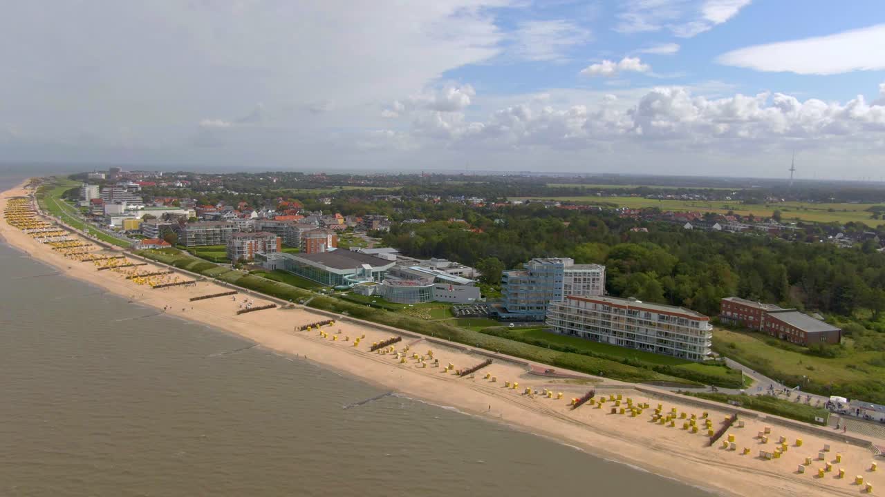 aerial view of a beach in northern germany