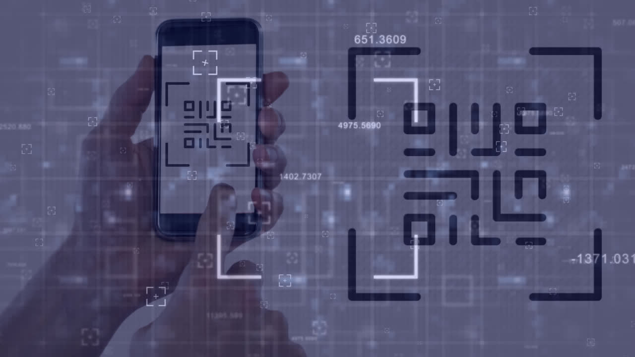 Animation of qr code and qr code scanning on smartphone