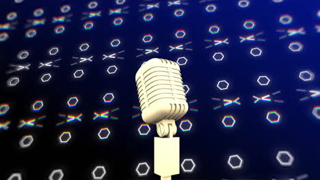 animation of microphone over shapes moving