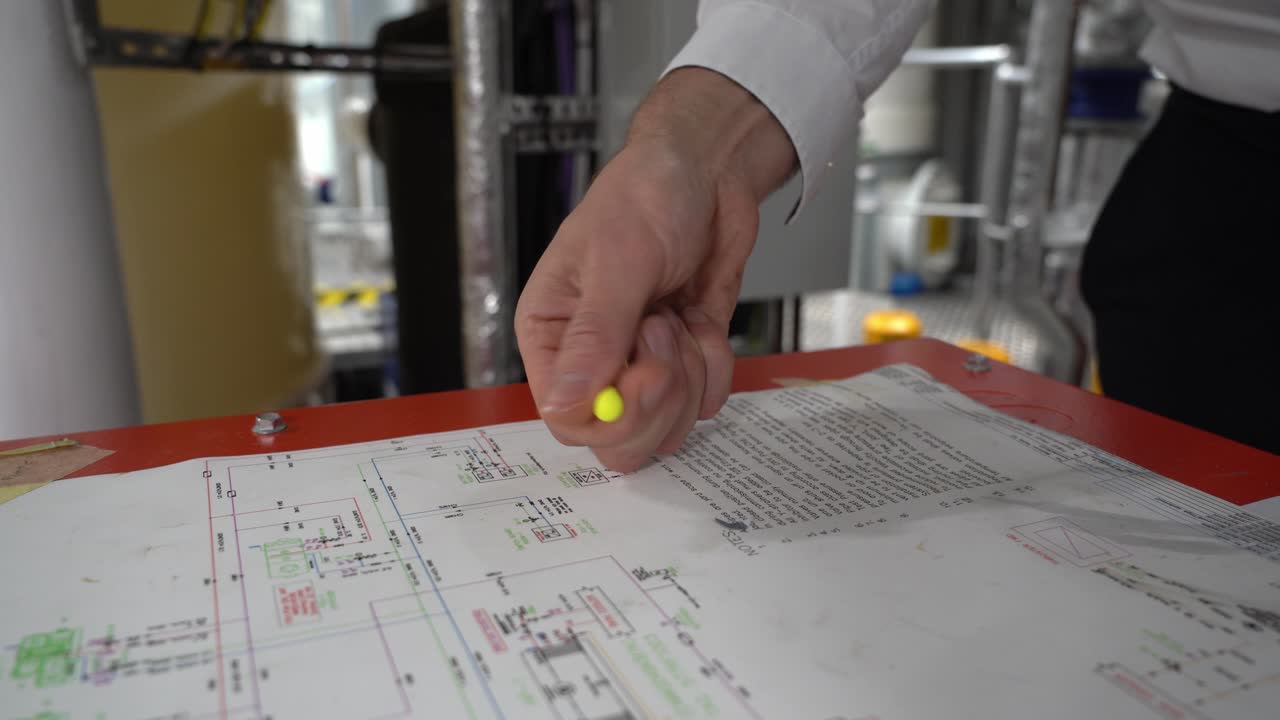 oficial de barcos tomando tapones para los oídos de la mesa y haciéndolos rodar entre los dedos para prepararse para la inserción del oído - cierre de tapones para los oídos y la mano