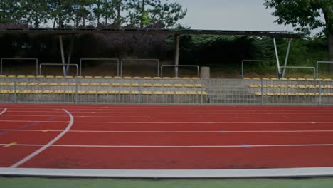 woman running on a track