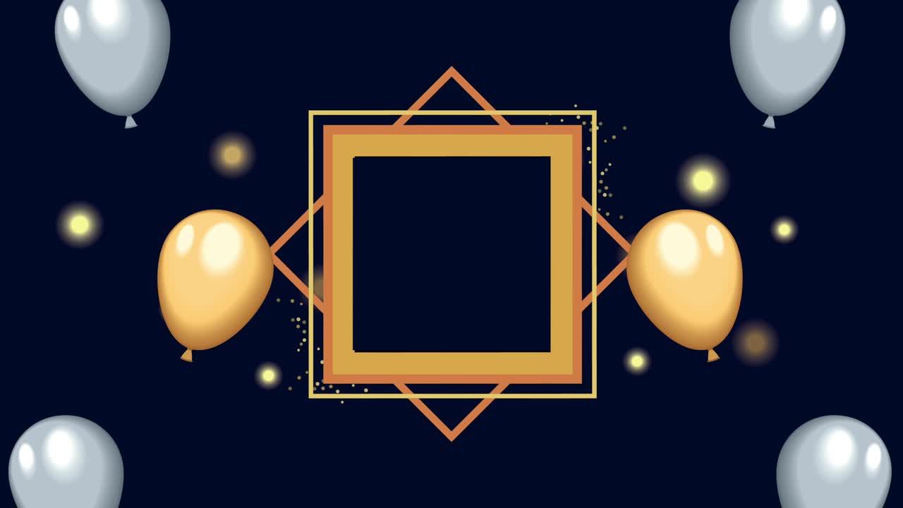 golden frame with rhombus form animation