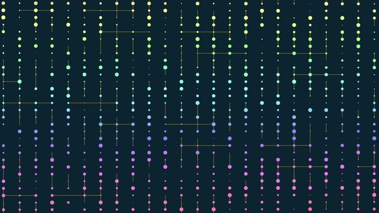 Vibrant colored dot pattern playful and eye-catching design on a dark background