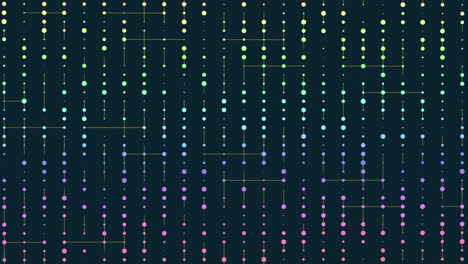 patrón de puntos de colores vibrantes diseño lúdico y llamativo sobre un fondo oscuro