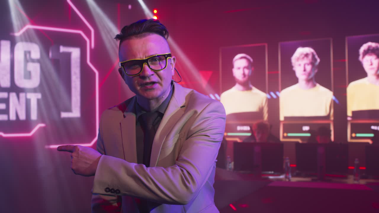 Esports Tournament Host on Stage