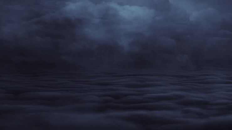 a thunderstorm occurring in the dark cumulonimbus cloud