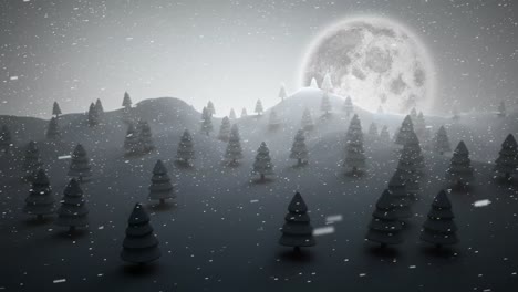 Christmas-trees-on-a-snowy-landscape