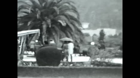 vintage black and white park footage