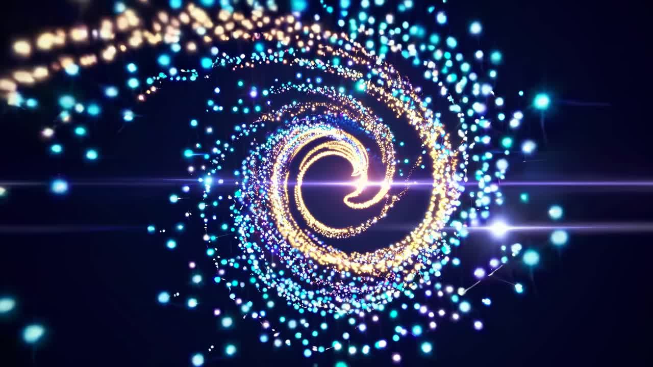 espiral de partículas brillantes abstractas