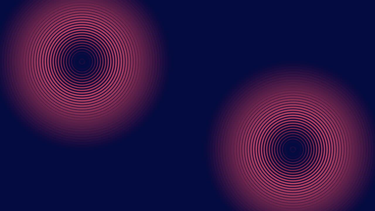 Contrasting red and blue circular patterns on dark background