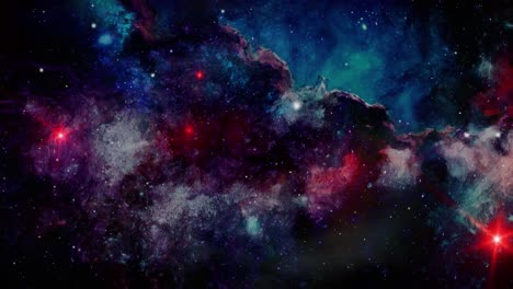 colorful nebula clouds floating and moving in the universe