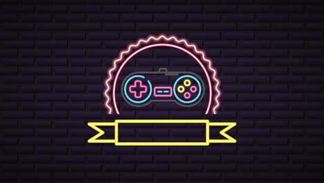 pared con luz de neón para el control de videojuegos