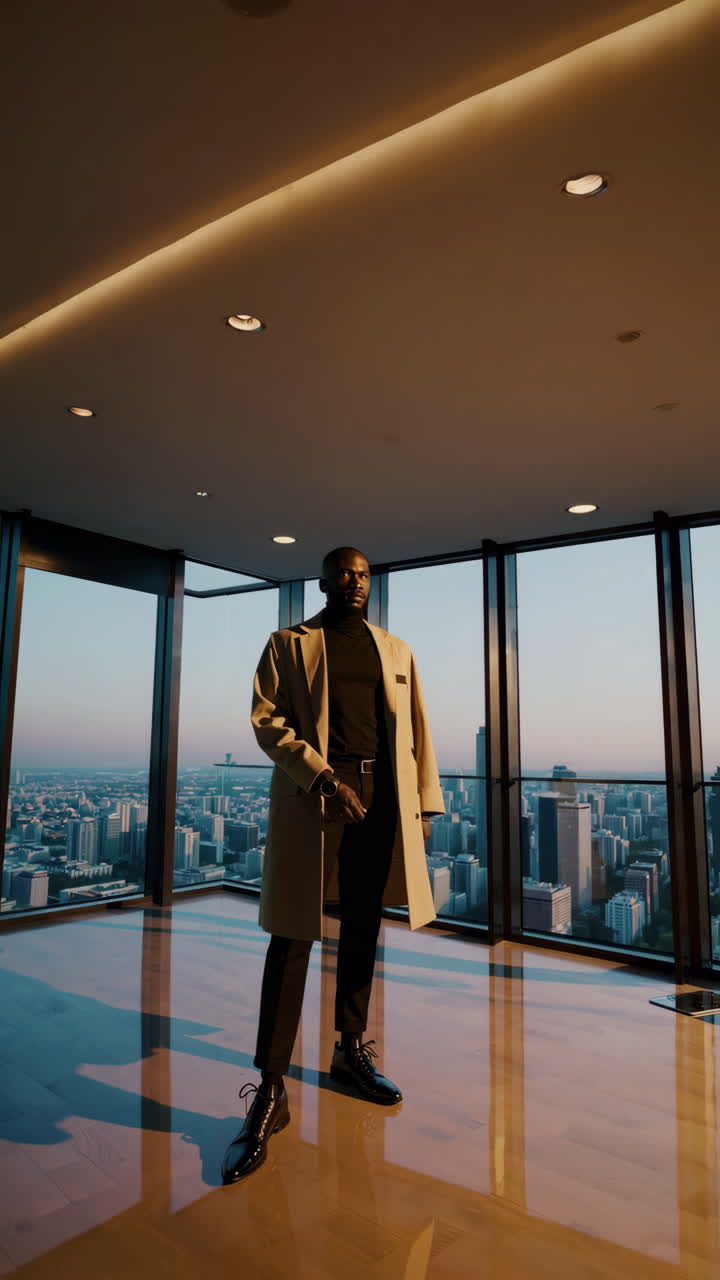 Stylish Man in a Cityscape View