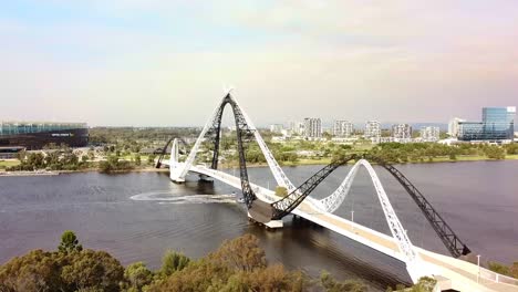 aerial view of matagarup bridge in perth, australia