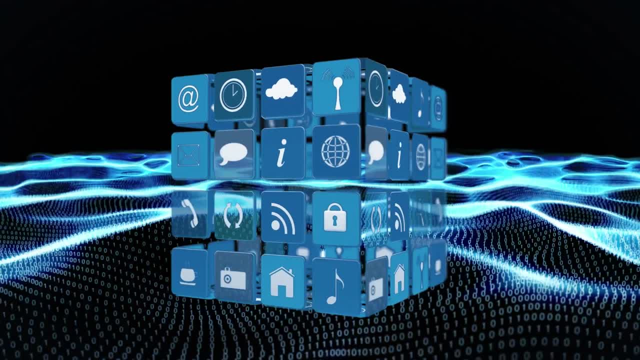 animación de iconos de medios a través de codificación binaria