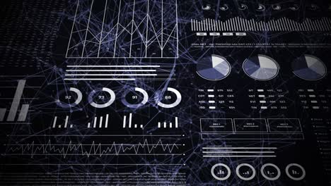 datos y estadísticas de informes, animación con diagramas gráficos.