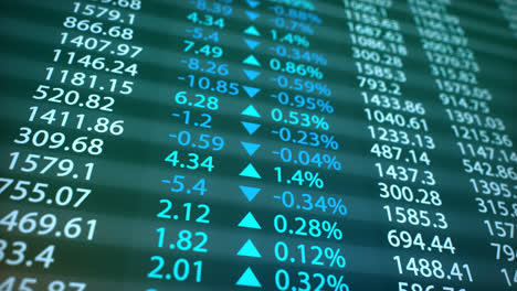 stock market electronic board. display and monitors growth and loss of the shares. may represent the stock exchange, stock market indices or high-frequency trading.