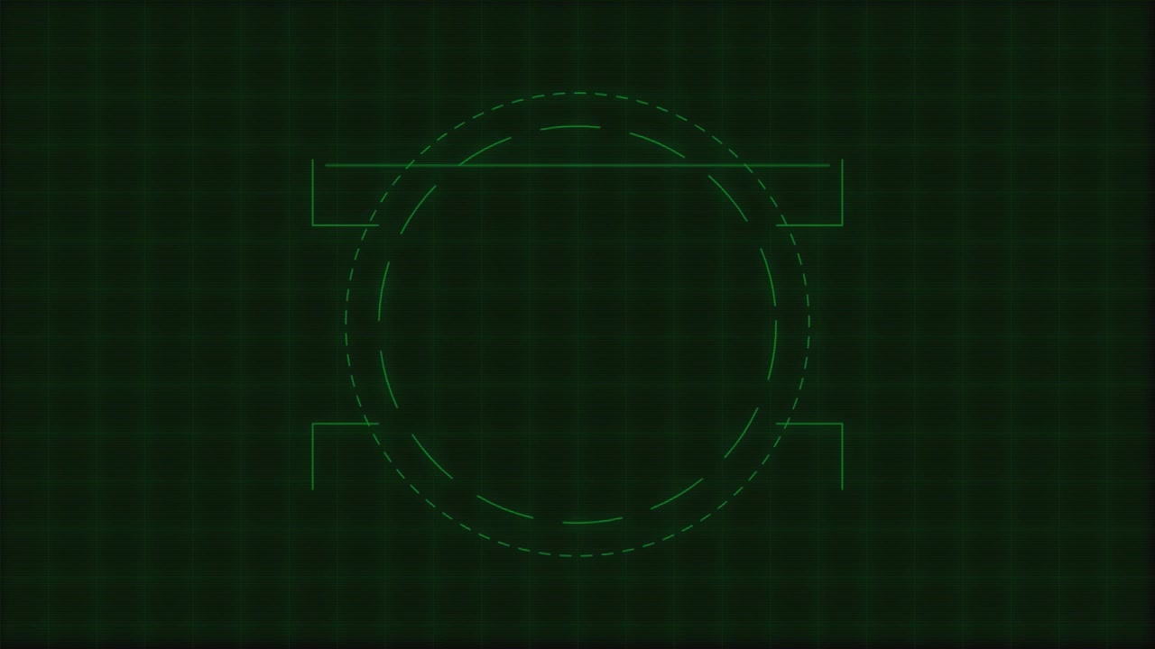 Green Digital HUD Circle Interface Scanning Animation