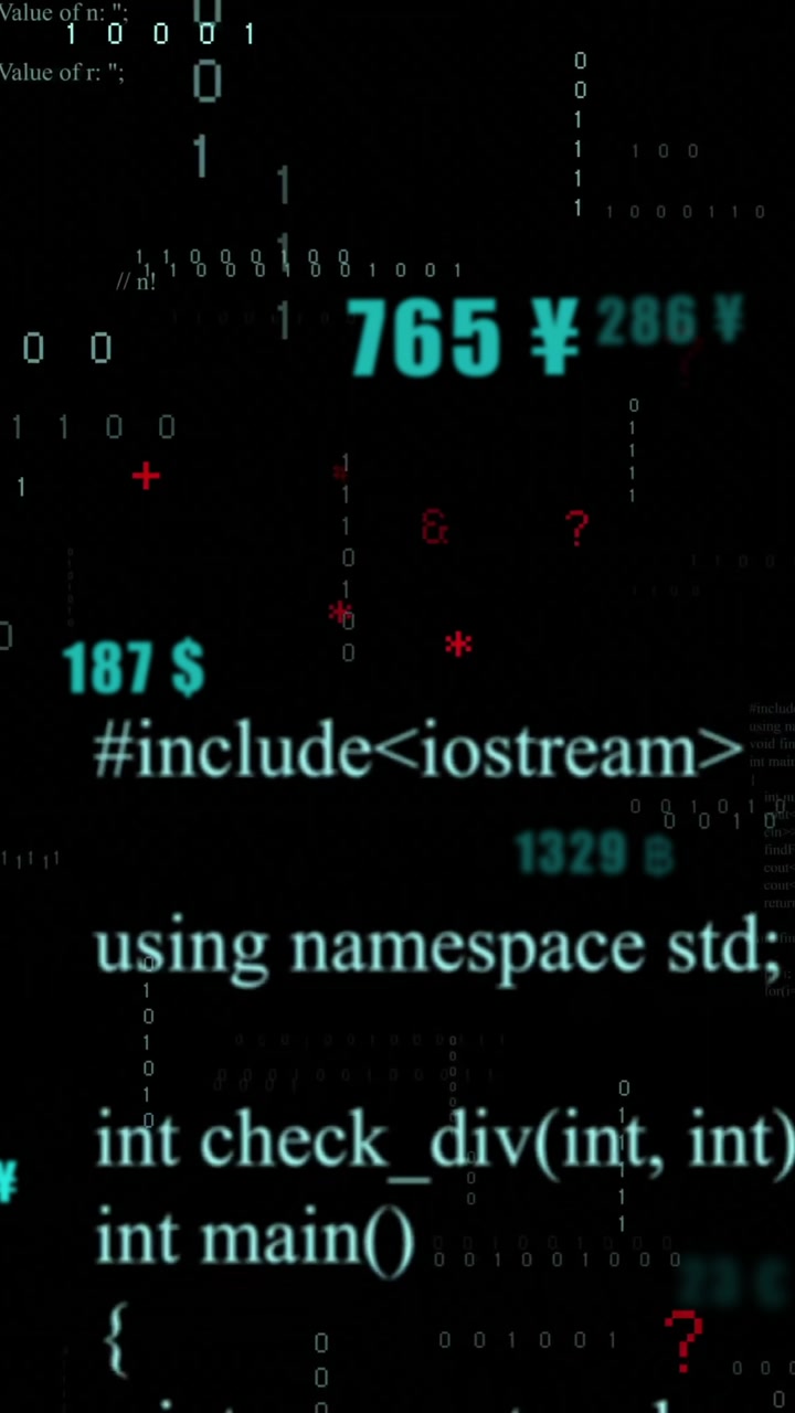 Animation of digital data processing over binary coding
