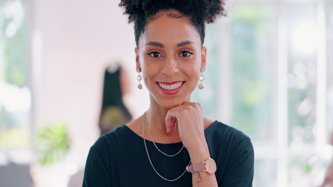 Face, mission and motivation with a business black