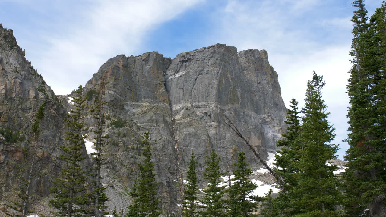 Majestic Mountain Peak with Coniferous Trees