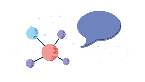 molecule and speech bubble illustration